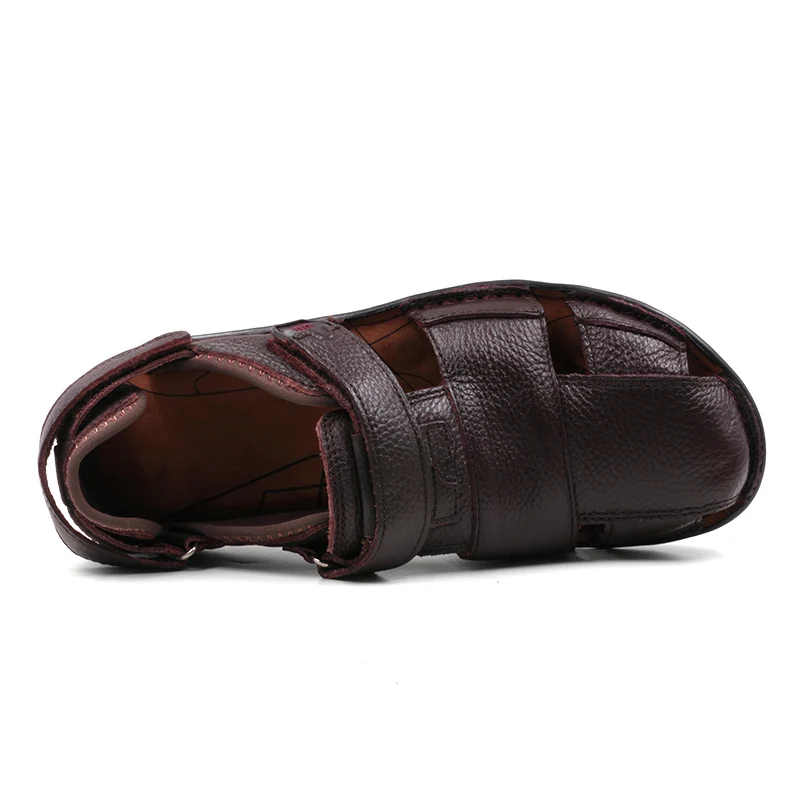 COSIDRAM Роскошные Натуральная кожа летние туфли мужские сандалии модные пляжная