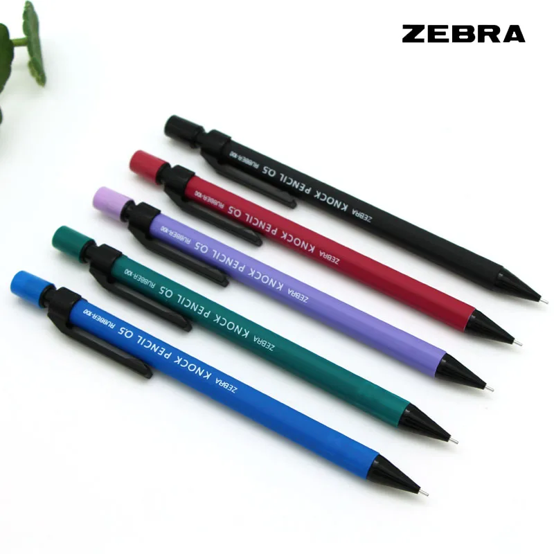 5 шт Зебра стук карандаш Резина 100 механический MP 0 мм Япония с стиранием цветов в
