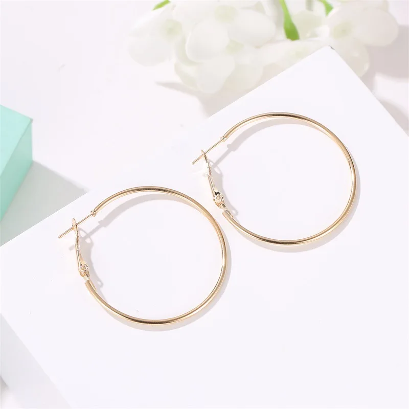 

12pcs/Set Metal Big Circle Dangle Drop Earring Gold Silver 2021 Trend Round Shape Piercing Earrings For Women Fashing Jewelry