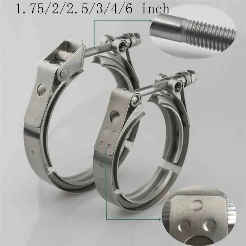 

V band Clamp Universal Stainless steel 1.75/2/2.5/3/4/6 inch exhaust downpipe V band clamp clip High Quality