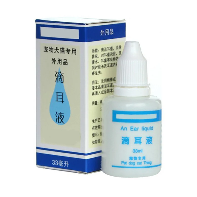 33 мл Капли для чистки ушей домашних животных наиболее эффективная жидкость собак