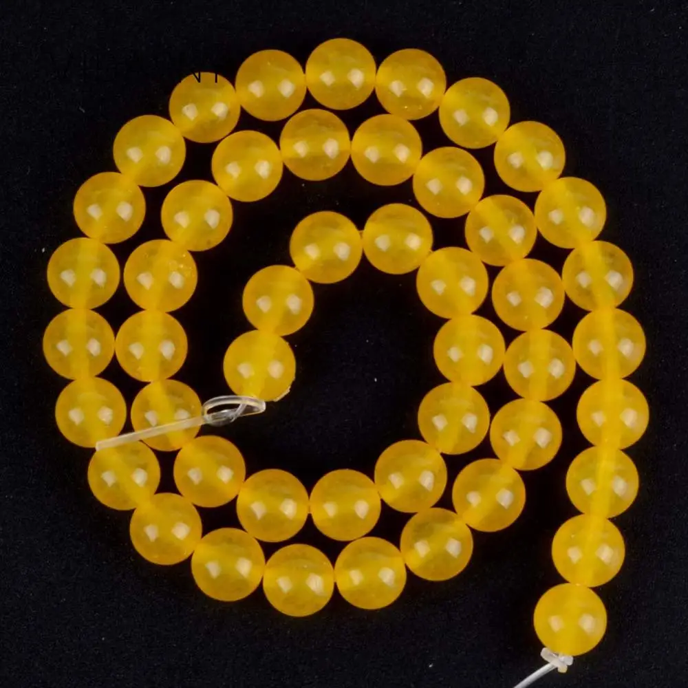 Бусины из натурального камня желтые бусины халцедона нефрита круглые