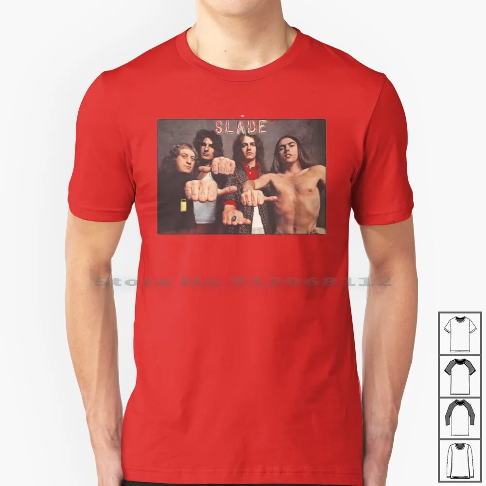 

Slade T Shirt 100% Cotton Slade Noddy Holder Merry Xmas Dave Hill On Feel The Noize Mama Weer All Crazee Now Get Down And Get