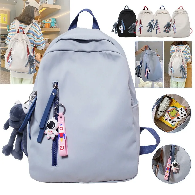 

Women Backpack Preppy Style School Bags Canvas Travel Backpack 2021 New leather Bookbag for Teenage Girls Striped Small Backpack