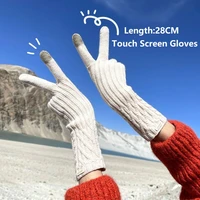 korean luxury windproof woman winter touch screen gloves warm full finger gloves lady winter outdoor sport driving women gloves