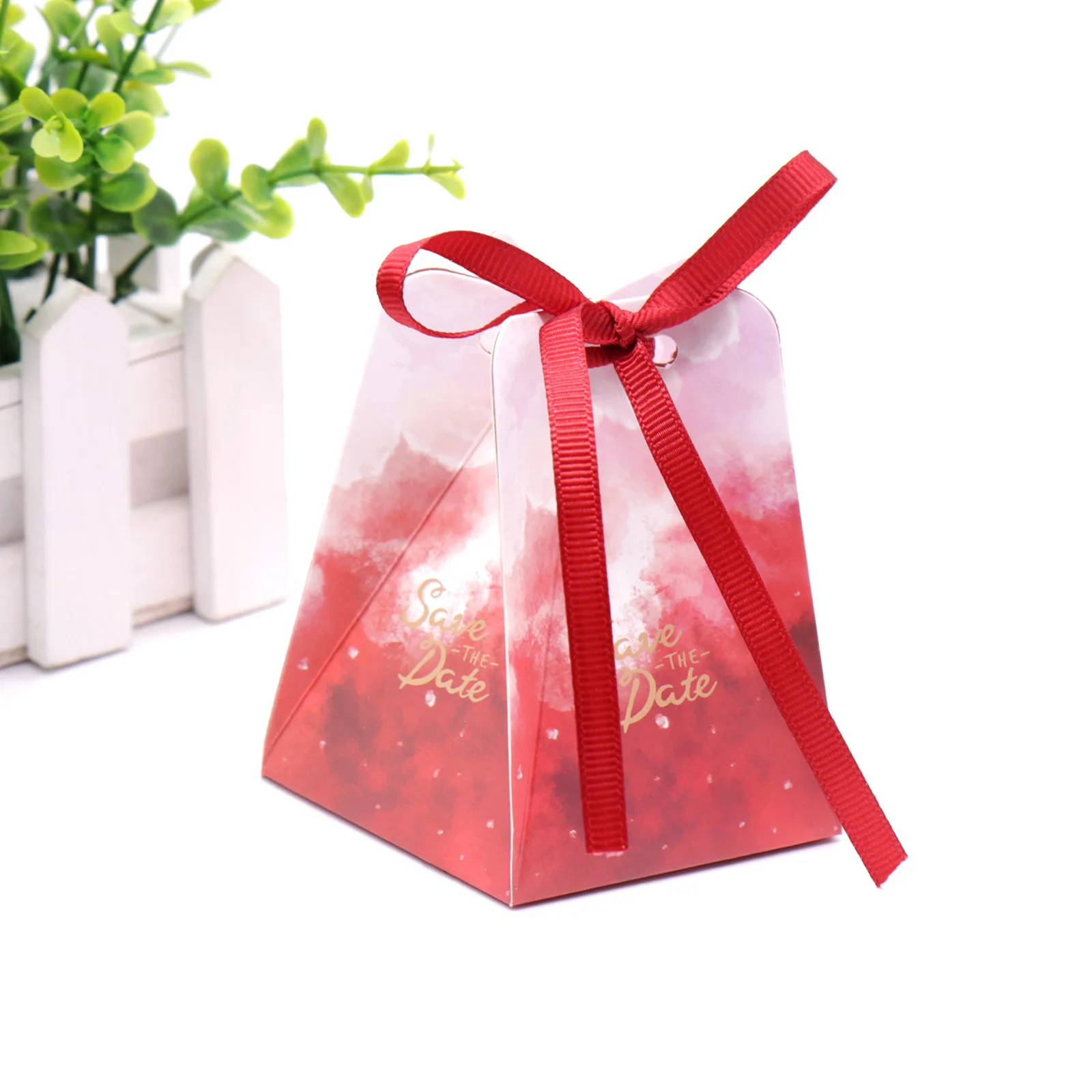 10pcs European Paper Pentagonal Shape Candy Box with Ribbon Gift For Birthday Bridal Shower Wedding Event Party Supply | Дом и сад