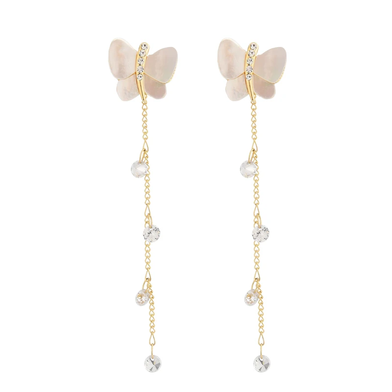 

E073 South Korea New Fashion INS Style Opal Butterfly Ladies Earrings Wedding Gift Women Earrings Jewelry 2021