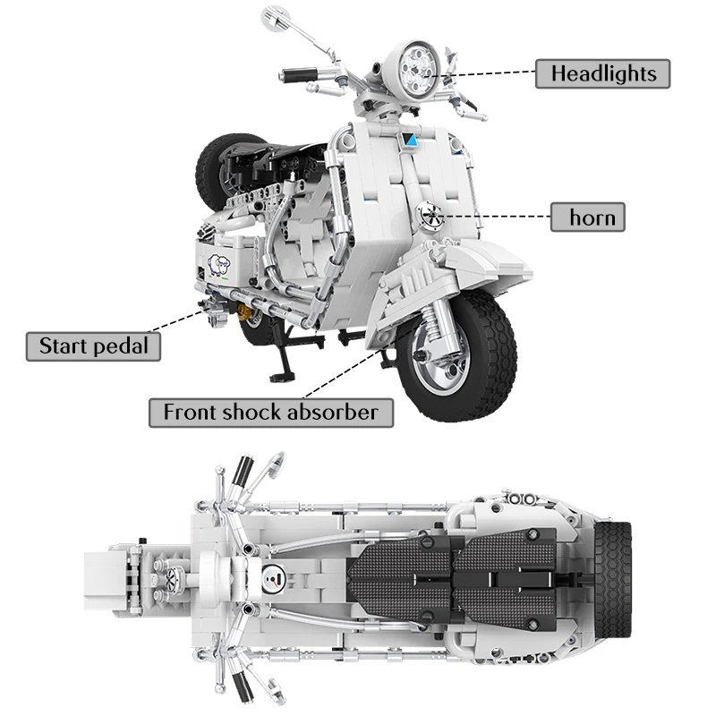 Hipac ERBO 402 шт. городская техника педаль мотоцикл Модель Строительный блок DIY