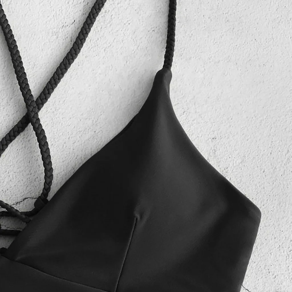 Sexy Women Bandage Push-up Padded Bra Swimsuit Bikini Tops Summer Swimwear Beachwear Black Bikinis 2019 Mujer | Спорт и развлечения