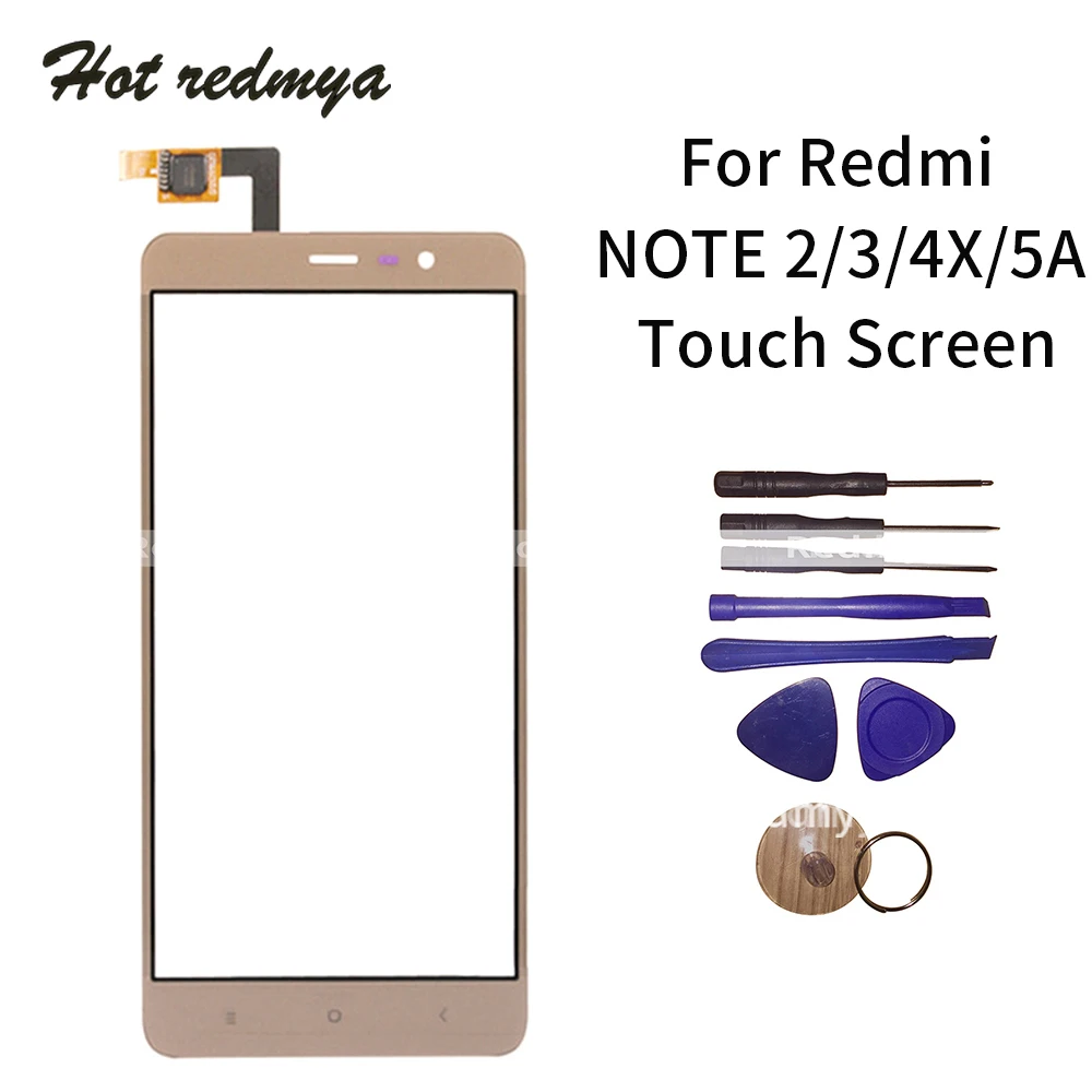 Сенсорный экран для Xiaomi Redmi Note 2 3 5A 4X внешнее стекло дигитайзер объектива передняя
