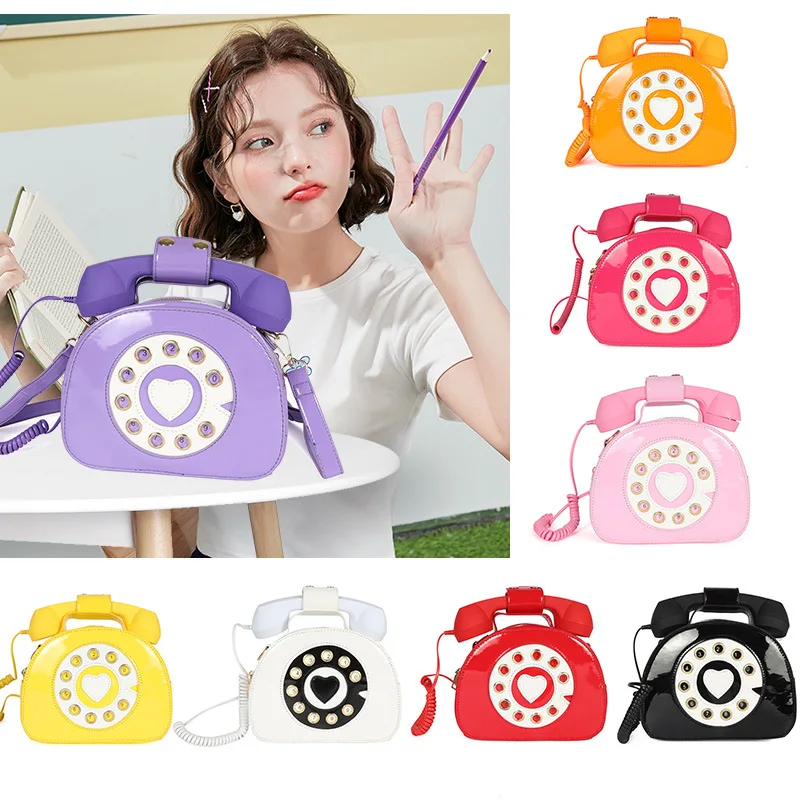 

2021 new Women hot-selling fashion creative funny shoulder bag Girl personality simulation phone messenger bag