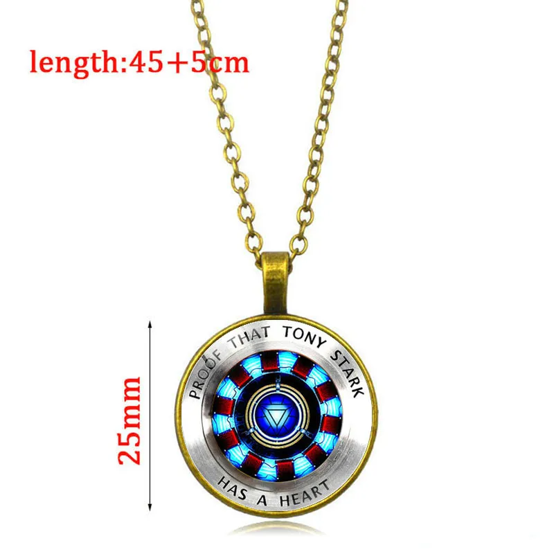 Модное ожерелье с дуговым реактором в форме сердца Железного человека 1 шт.