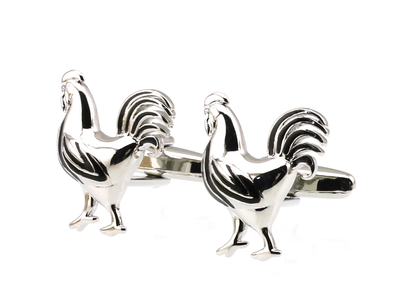 Мужские Запонки петушиные Серебристые черные запонки m4393 | Украшения и