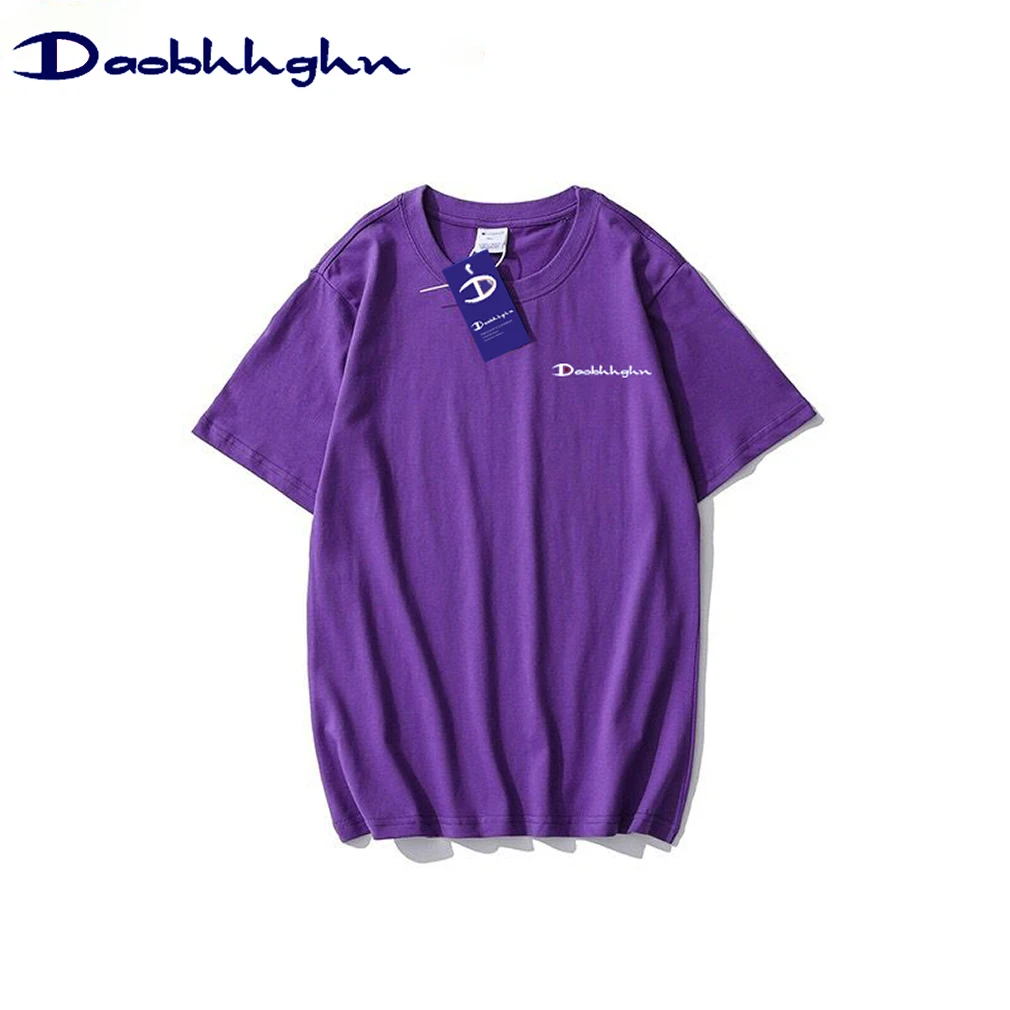 

2021 New Summer Solid Color Cotton Fashion Men T-Shirt O-Neck Basic Slim Fit Tops Logo-Embroider Short Sleeve Men's Clothing