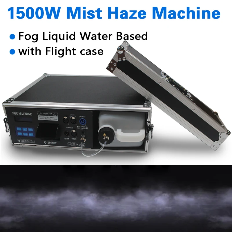 

New 1500W Mist Haze Machine For Stage Equipment with Flight Case Use Liquid Water Based / Hazer Fog Machine For Club