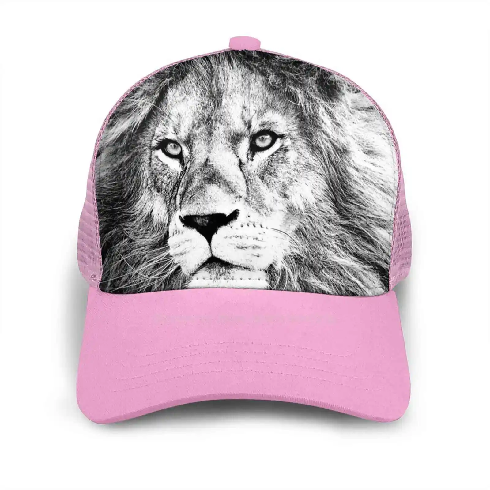 

White Lion Hip Hop Fashion Cap Sports Curved Mesh Hat White Lion Golden Lioness King Savage Claw Head Animal Lover Jungle