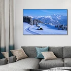 Уникальный реалистичный пейзаж Снежной Горы, лес, красивое звездное небо, холст для украшения, картина для гостиной, коридора, художественный Декор
