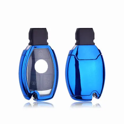blue Высокое качество PC+ TPU чехол для ключей защитный чехол для Mercedes benz A B R G Class GLK gla w204 W251 W463 W176 - Название цвета: blue