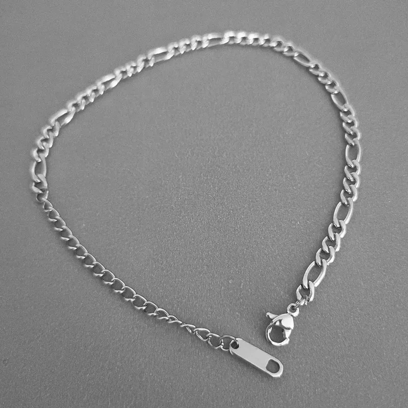 

Kpop Figaro Chain for Men Stainless Steel Bracelet Link 4mm Gold Figaro Bracelets for Women Hip Hop Jewelry Best Friends Gift