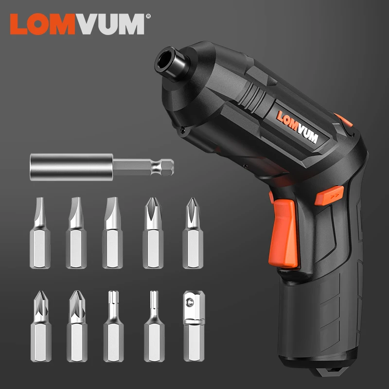 

LOMVUM USB Charging Screwdriver Lithium Battery Screwdriver Hand Drill Mini Small Home Electric Screwdriver Tool Set
