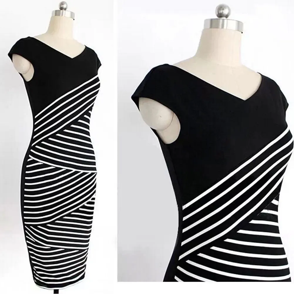 Новинка винтажное весенне-летнее женское Полосатое деловое офисное