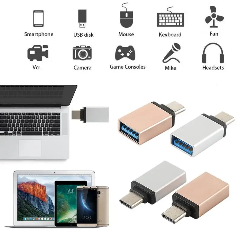 USB-C Type C Male To USB 3.0 Female OTG Data Sync Adapter For Laptop Macbook Smart Phone Mini Metal Head | Мобильные телефоны и