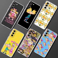 movil phone case for samsung galaxy s20 fe s21 ultra s10 plus note 10 lite 9 shell transparent soft cover hey arnolds cartoon