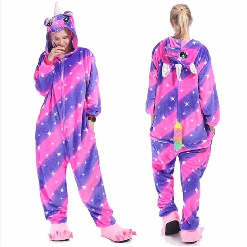 Mom Girls Boys Winter Thick Coral Flannel One-Piece Pajamas for Family Christmas Cartoon Sleeper Woman Matching Clothes Outfits
