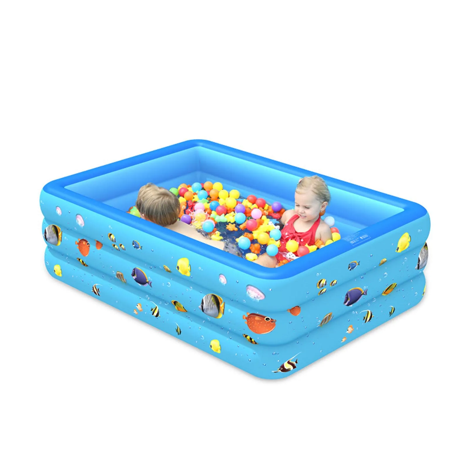 

Paddling Pools For Kids Small, 130 X 85 X 50cm Inflatable Rectangular Kids Pool Baby Bath Toys Spray Water Shower Beach Toys