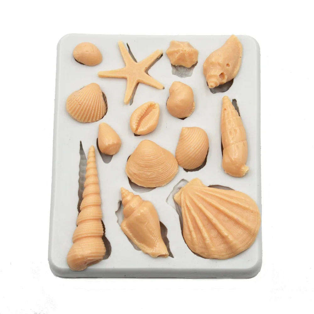 

Marine Series Conch Starfish Shell Fondant Cake Silicone Mold Chocolate Birthday Cake Mold Cake Decorating Tools DIY Baking Tool
