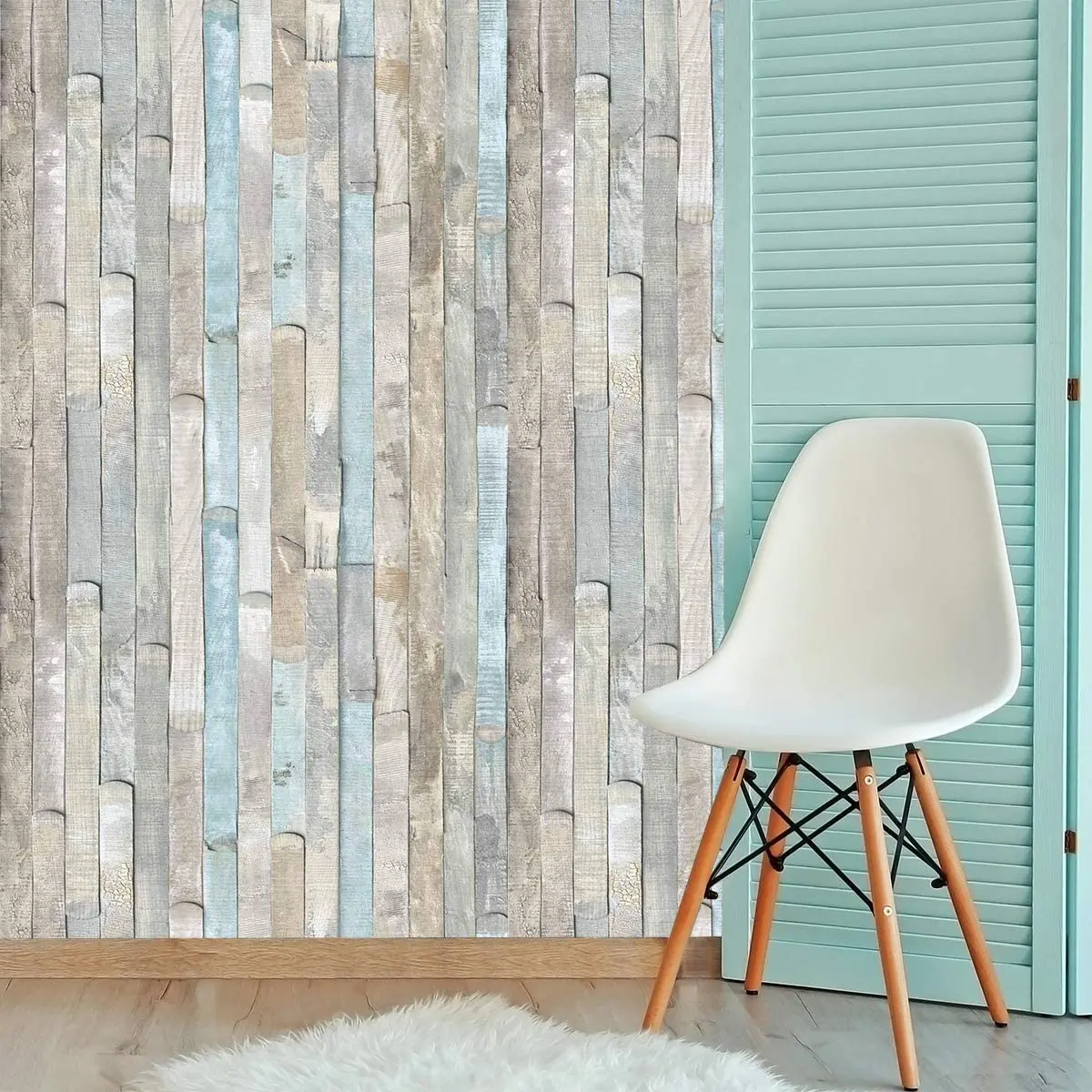 

Wood Wallpaper Peel And Stick Self-Adhesive Film Removable 3D Effect Wood Plank Wall Paper For Furniture Bedroom Wall Decoration