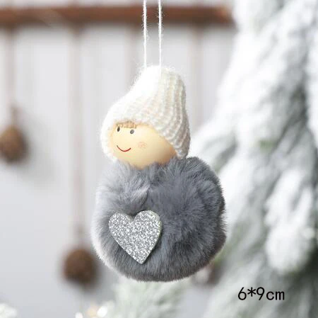 Dark Gray Милый ангел плюшевая кукла Рождественское украшение подвеска творческая Рождественская елка украшения Рождественские украшения для дома с утолщённой меховой опушкой - Цвет: Dark Gray