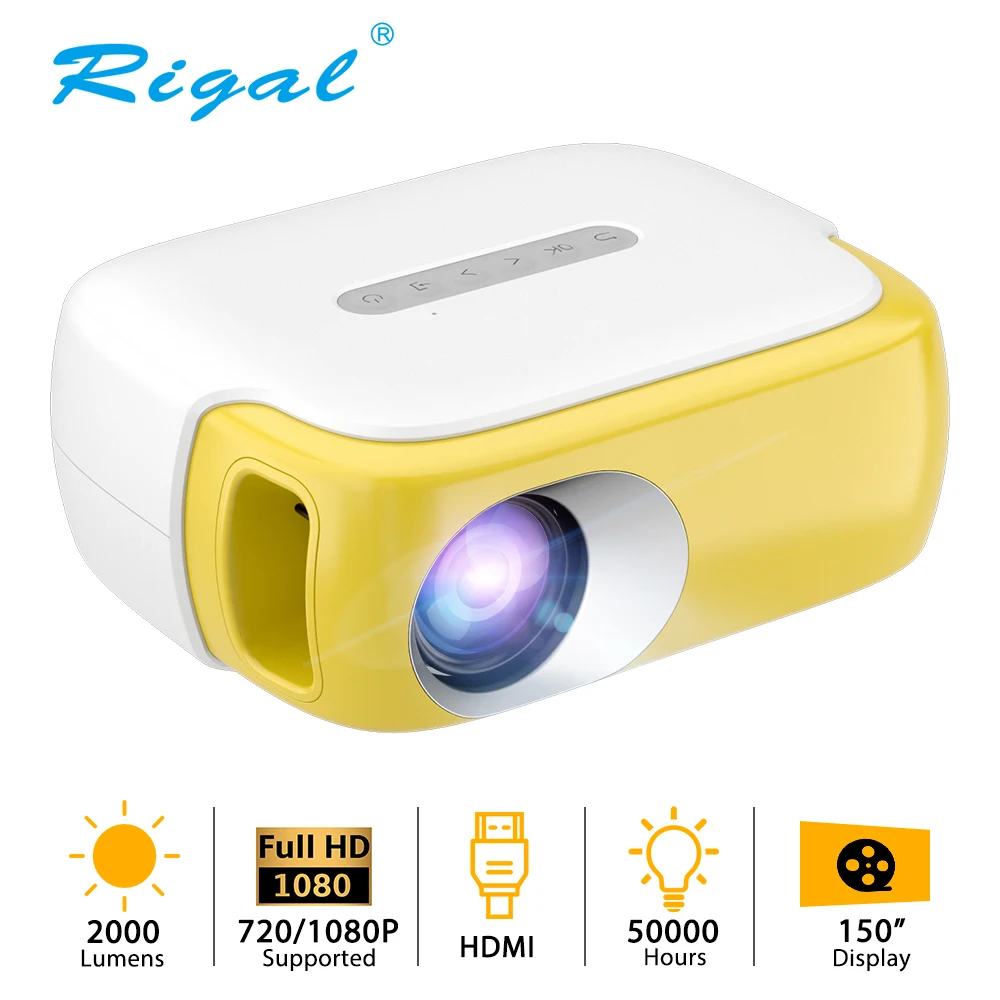 

Rigal мини-проектор RD860 Портативный светодиодный Full HD проектор 2000 люмен Родной 3D 1080P Projetor дома Театр медиа видео проектор