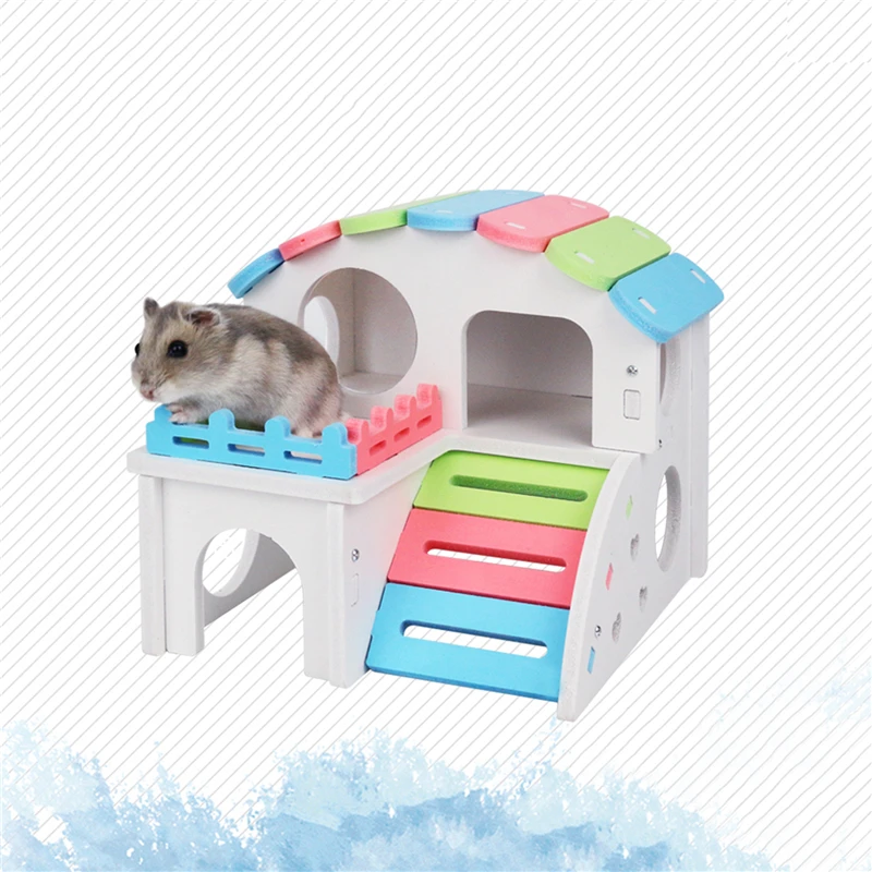 

Rainbow Color Hamster Nest Sleeping House Luxury Cage Pet DIY Hideout Hut Toys Small Animal Supplies Hamster Hideout Supplies
