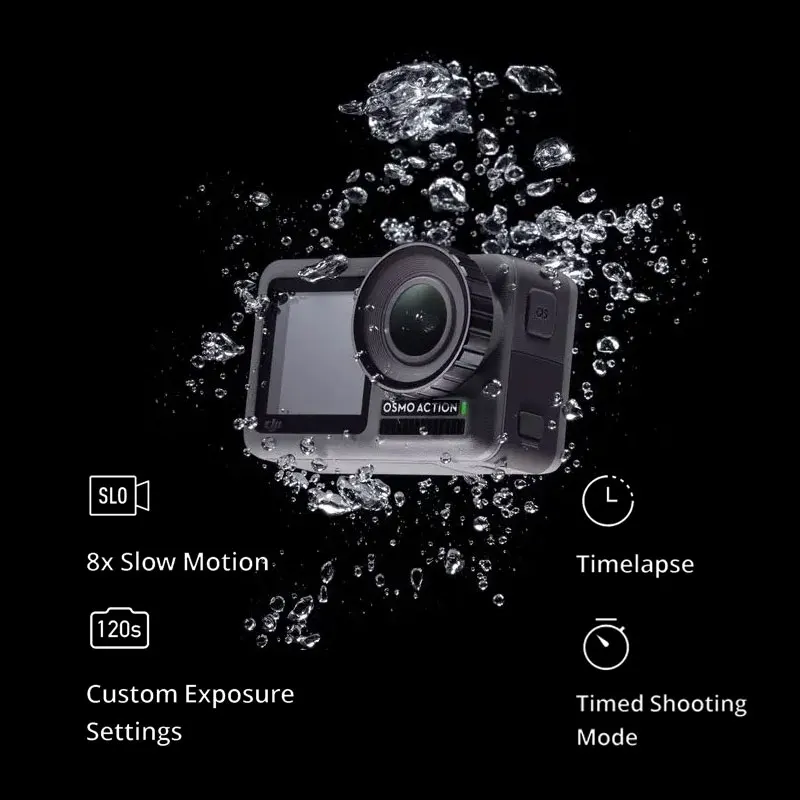 DJI Osmo экшн Спортивная камера двойной экран 4K HDR видео RockSteady 8x замедленное движение UHD качество изображения Водонепроницаемый