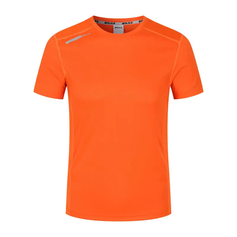 

2021 new running fitness quick-drying suit round neck breathable top basketball sports fitness sweat-absorbent short-sleeved