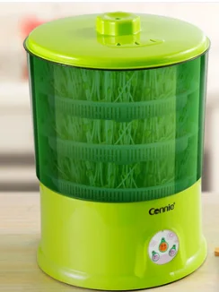 220V green 3 layer 220 В Бытовая Автоматическая электрическая машина для выращивания бобовых ростков многофункциональная здоровая DIY машина для выращивания бобовых ростков EU/AU/UK/US - Цвет: 220V green 3 layer
