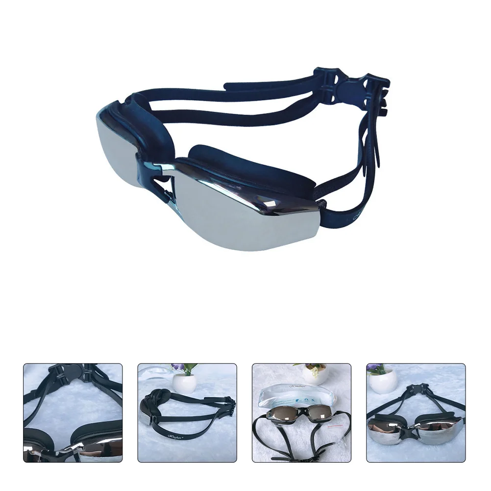 

1 Pair Swimming Glasses Large Frame Waterproof Clear Myopia Swim Eyewear