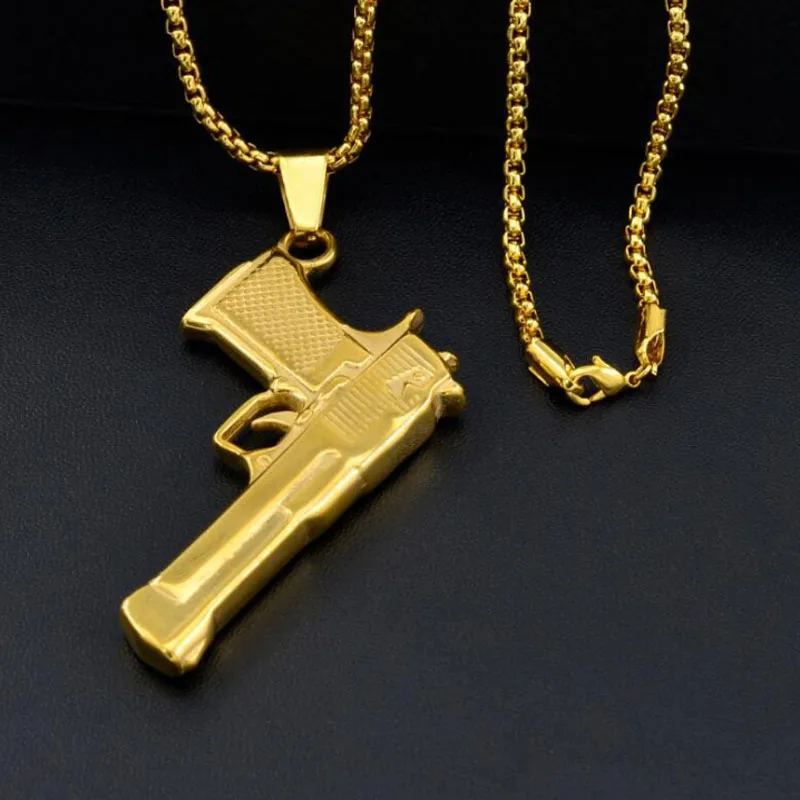 Модное ожерелье AK47 с подвеской револьвера УЗИ пистолета для женщин и мужчин
