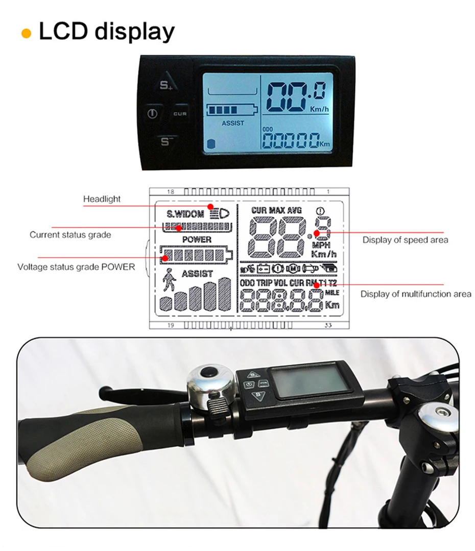 

36V 500W E-bike Conversion Kits Front/Rear Hub Motor Wheel LCD/LED 27.5700C900 12AH Samsung Battery E-bike Conversion Kit