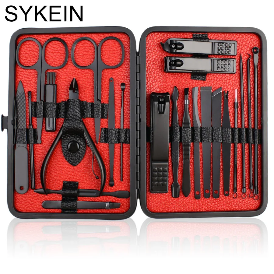 

18/23 Pcs Professional Nail Cutter Pedicure Scissors Set Stainless Steel Eagle Hook Portable Manicure Nail Clipper Beauty Set