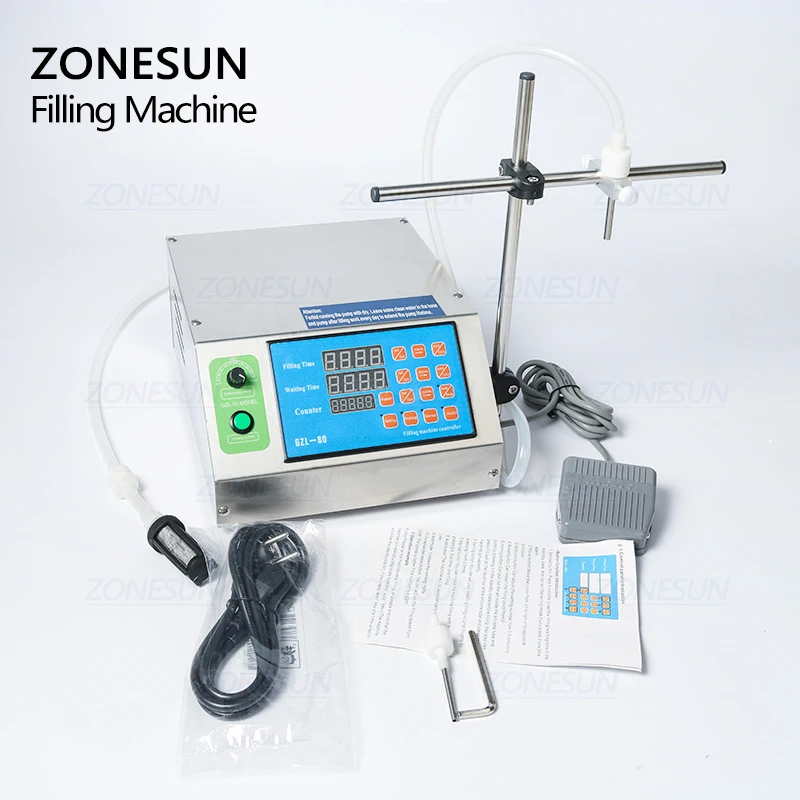 ZONESUN зубчатый насос бутылка наполнитель для воды полуавтоматическая жидкая