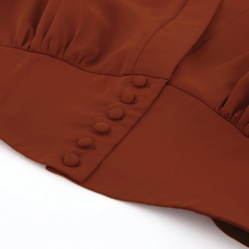 

Women's Sexy Deep V Neck Shirt 2021 Summer Three Quarter Lantern Sleeve Crop Tops Woman Female Fashion Solid Slim Shirts Blouses