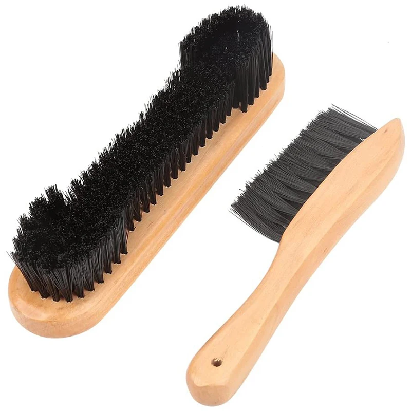 

Pool Table Cleaning Brush Kit, 2 Snooker Pool Table Cleaning Brush Rail Wooden Handle Pool Table and Fence Brush Set