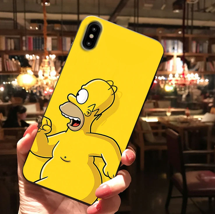 12149 Homer J. Simpson Черный силиконовый чехол для телефона iPhone X XR XS Max 11 11Pro Max 6s 7 8 Plus Барт Симпсон Забавный мультяшный чехол - Цвет: 12149
