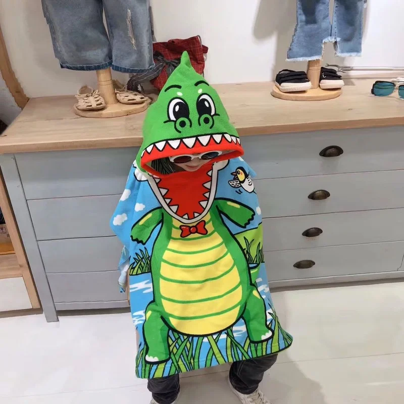 

0-7 Years Kids Poncho Towel Gym Sports Hooded Mermaid Baby Bathrobe Surf Pool Changing Bathrobe Girl Boy Bath Towel