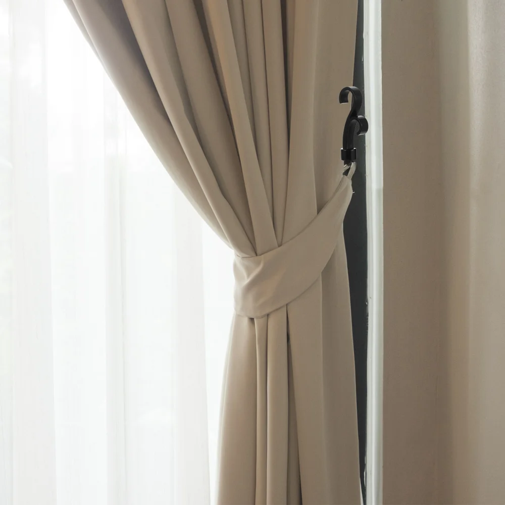 

2pcs Curtain Holdback Iron Curtain Tieback Curtain Hook Curtain Holder for Home