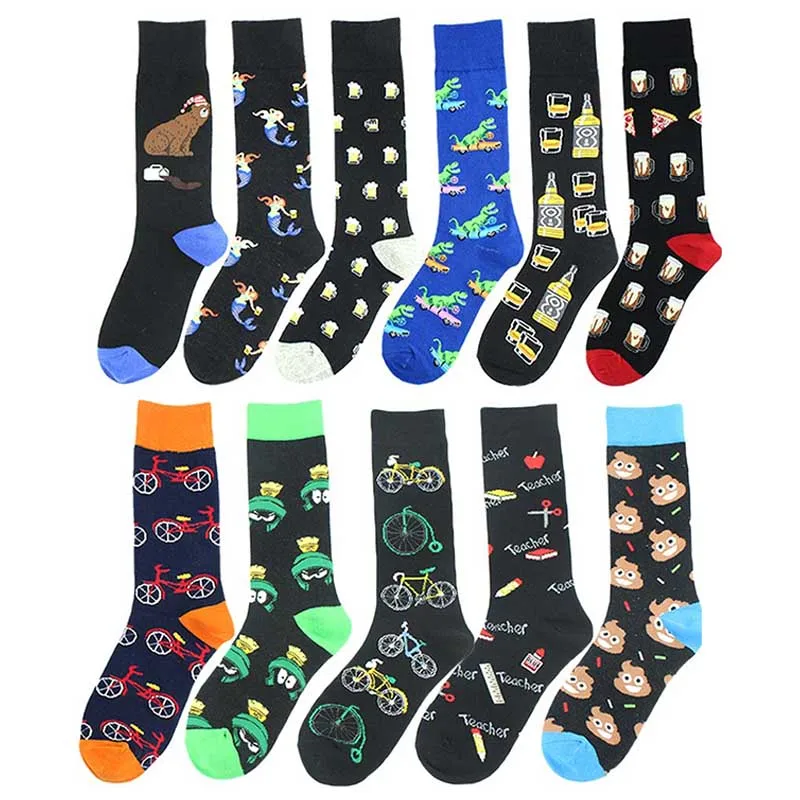 Забавные носки в стиле Харадзюку для мужчин и женщин милые с изображением