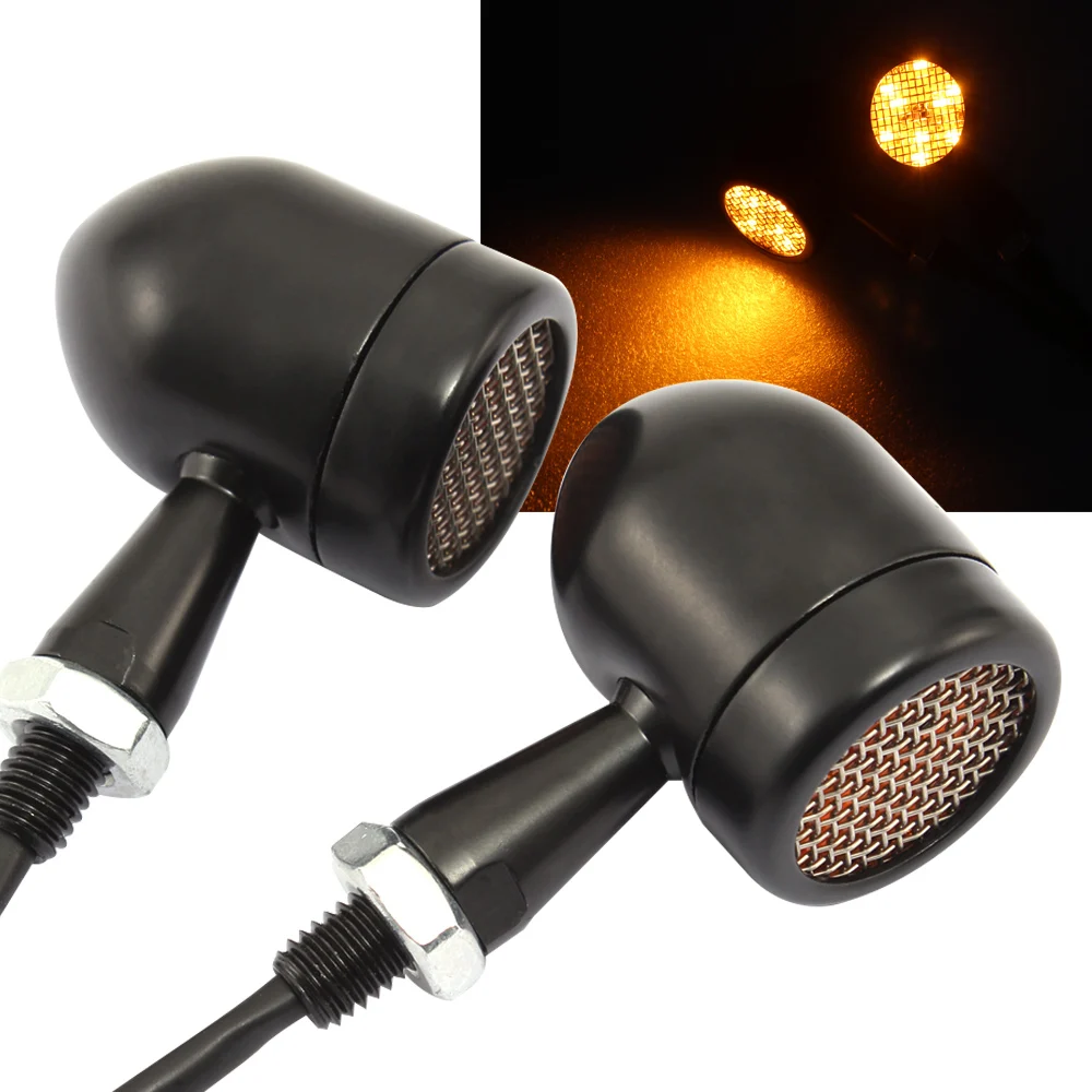 

Бесплатная доставка, указатель поворота мотоцикла, световой индикатор, желтого цвета для Harley Cruiser Chopper Bobber Cafe race