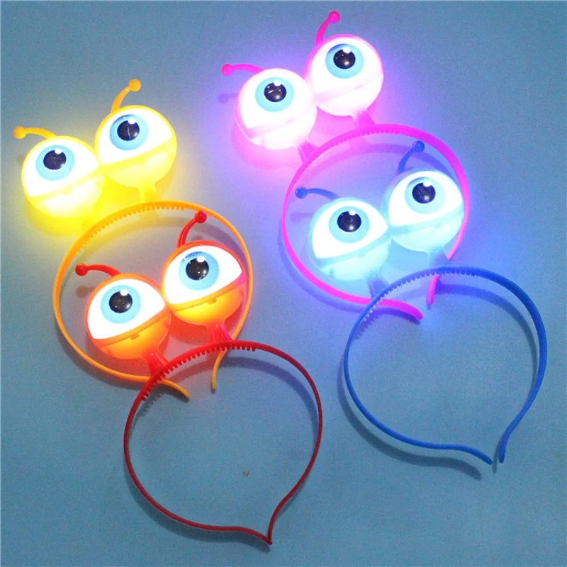 

Glowing Big Eyes LED Flashing Alien Headbands Light-Up Eyeballs Headband Kids Headwear Prom Party Halloween Head Accessories